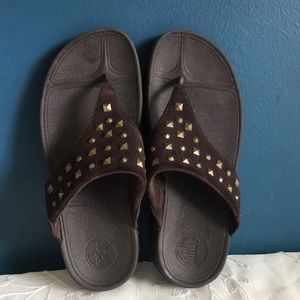 Fitflop 7 Chocolate Brown Studded Suede